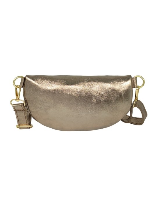 Soleil Chic Sac Banane cuir Demi Lune Champagne Irise