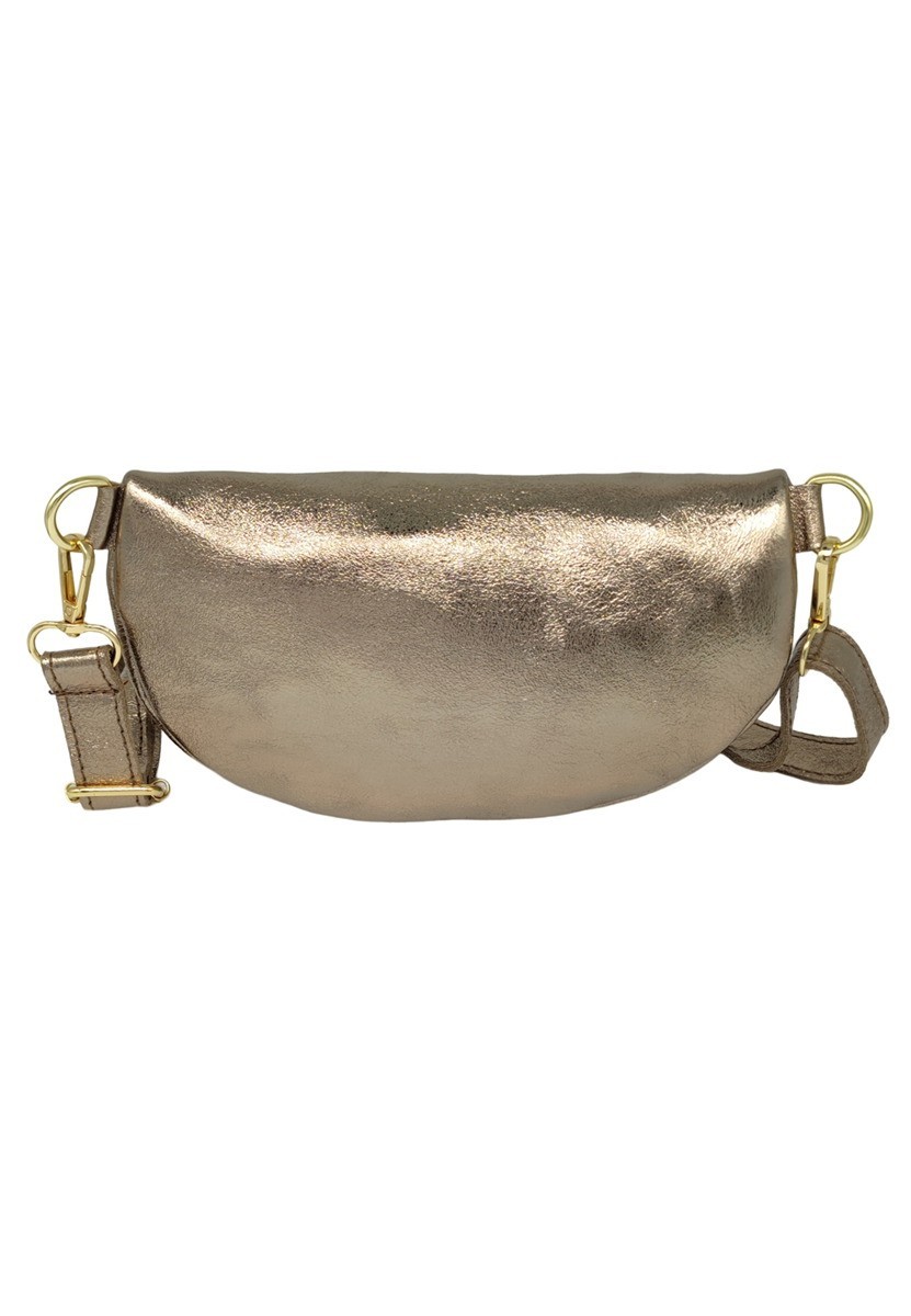 Soleil Chic Sac Banane cuir Demi Lune Champagne Irise