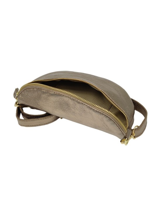 Soleil Chic Sac Banane cuir Demi Lune Champagne Irise