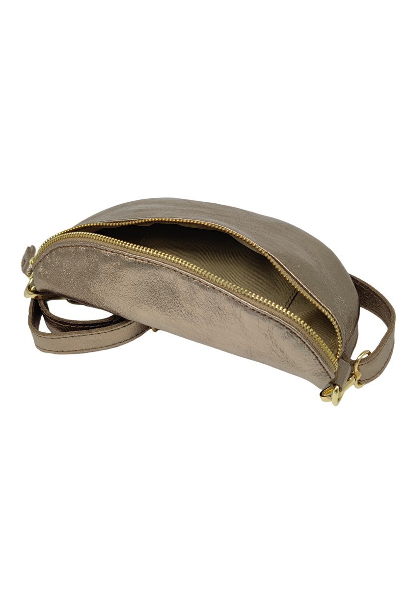 Soleil Chic Sac Banane cuir Demi Lune Champagne Irise