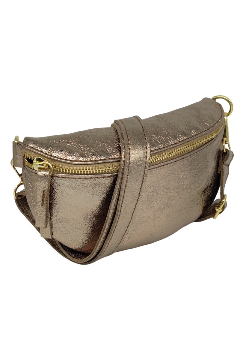 Soleil Chic Sac Banane cuir Demi Lune Champagne Irise