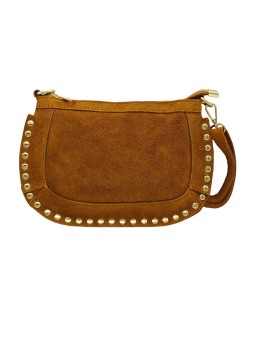 Soleil Chic Pochette Bandouliere Cloute Nubuck Camel
