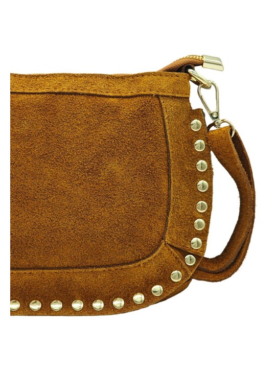 Soleil Chic Pochette Bandouliere Cloute Nubuck Camel