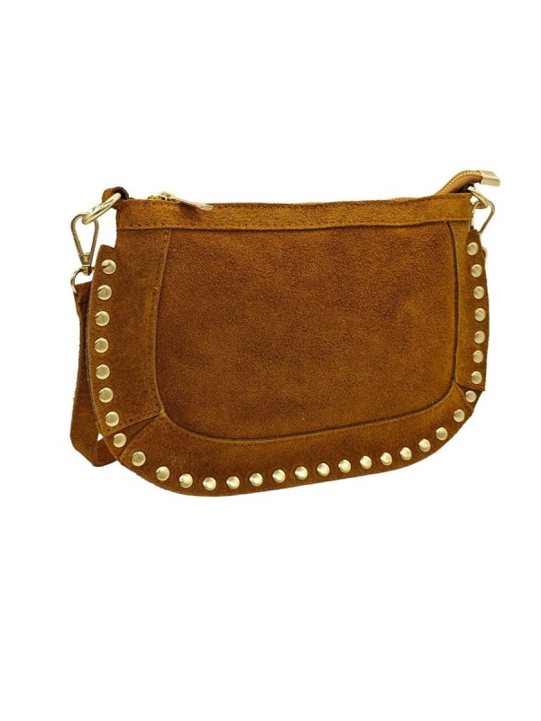Soleil Chic Pochette Bandouliere Cloute Nubuck Camel
