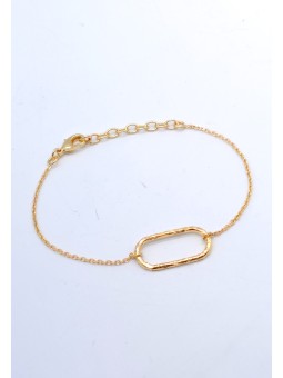 Bracelet Simple TheWan Maillon Martelé Plaqué Or Jaune