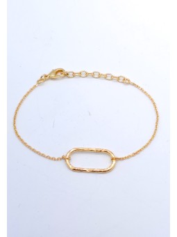 Bracelet Simple TheWan Maillon Martelé Plaqué Or Jaune