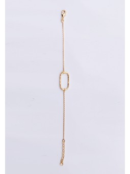 Bracelet Simple TheWan Maillon Martelé Plaqué Or Jaune