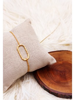 Bracelet Simple TheWan Maillon Martelé Plaqué Or Jaune