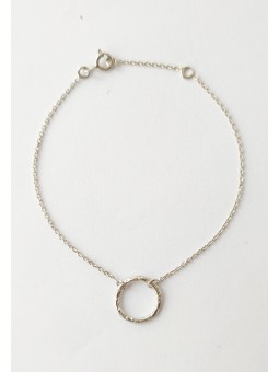 Bracelet Simple Anneau Martelé Argent Massif 925 TheWan