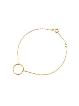 Bracelet Anneau Simple Martélé Plaqué Or TheWan