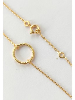 Bracelet Anneau Simple Martélé Plaqué Or TheWan