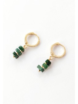 Mini Créoles Plaqué Or 3 pierres Amazonite TheWan