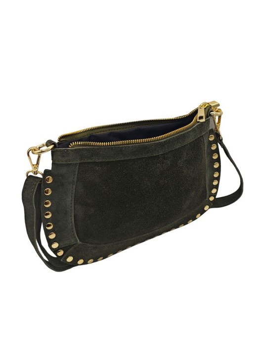 Soleil Chic Pochette Bandouliere Cloute Nubuck Kaki