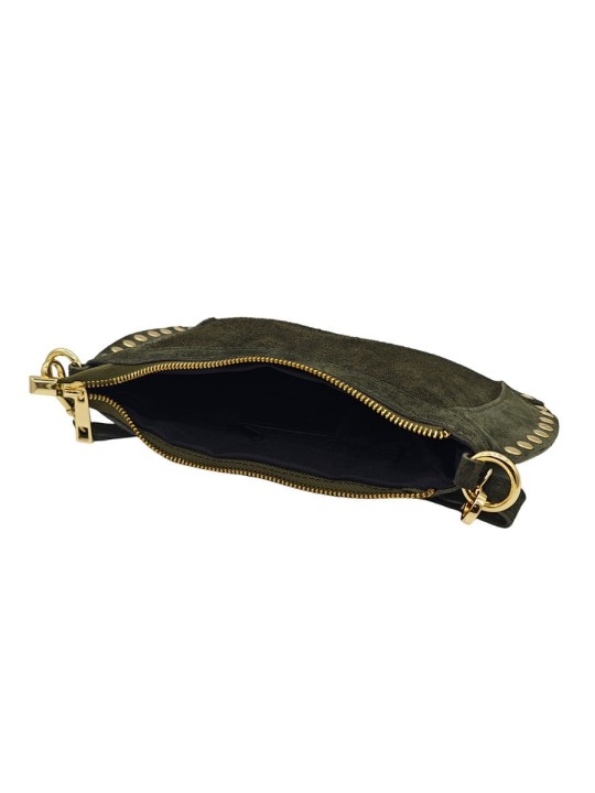 Soleil Chic Pochette Bandouliere Cloute Nubuck Kaki