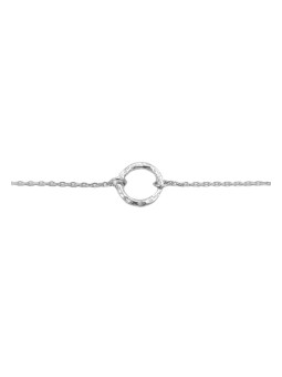Bracelet Simple Petite Anneau Martelé Argent Massif 925 TheWan