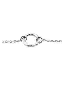 Bracelet Simple Petite Anneau Martelé Argent Massif 925 TheWan