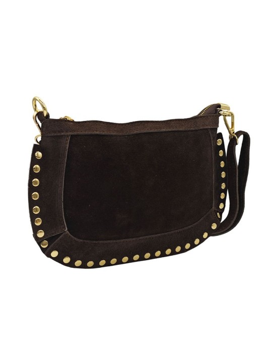 Soleil Chic Pochette Bandouliere Cloute Nubuck Choco