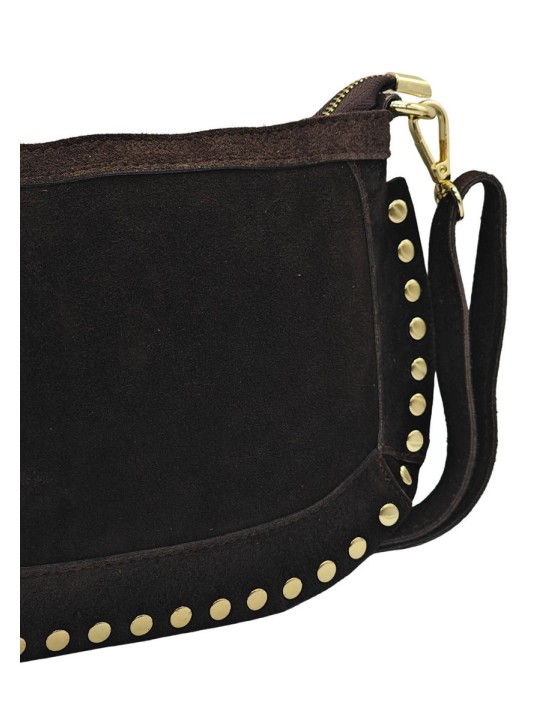 Soleil Chic Pochette Bandouliere Cloute Nubuck Choco