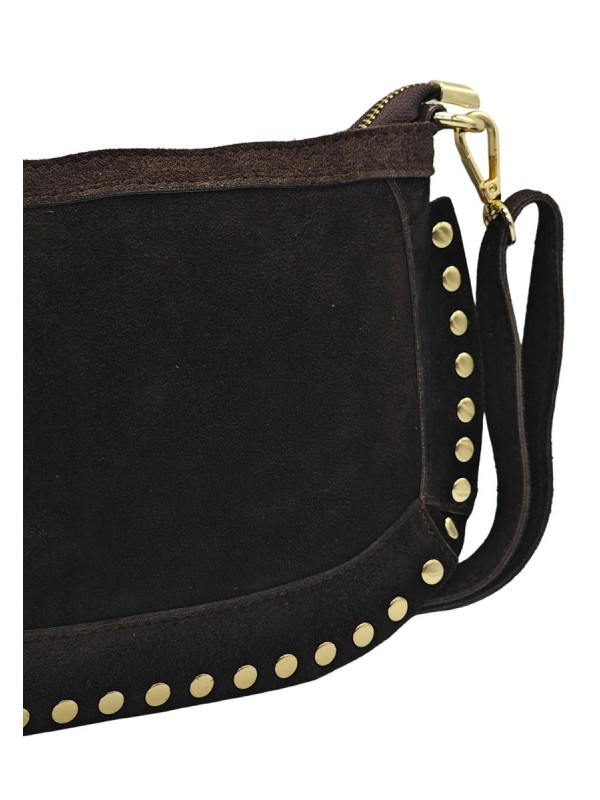 Soleil Chic Pochette Bandouliere Cloute Nubuck Choco